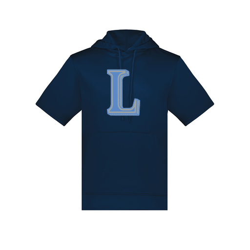 [6871.065.S-LOGO3] Men's Dri Fit Short Sleeve Hoodie (Adult S, Navy, Logo 3)
