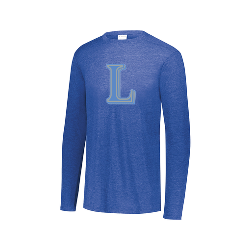[3075.U55.XS-LOGO3] Decker Men's Tri-Blend T-Shirt - Long Sleeve (Adult XS, Royal, Logo 3)