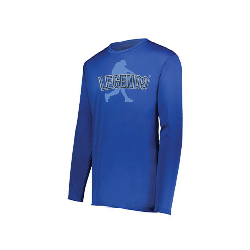 [222823.060.S-LOGO1] Youth LS Smooth Sport Shirt (Youth S, Royal, Logo 1)