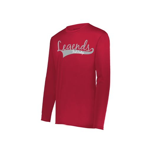[222823.083.S-LOGO2] Youth LS Smooth Sport Shirt (Youth S, Red, Logo 2)