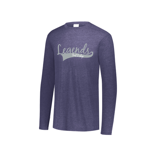 [FTLCUBNV-YS-LOGO2] Decker Youth Tri-Blend T-Shirt - Long Sleeve (Youth S, Navy, Logo 2)