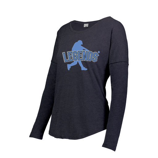[FTLCUBNV-FAXS-LOGO1] Decker Women's Tri-Blend T-Shirt - Long Sleeve (Female Adult XS, Navy, Logo 1)