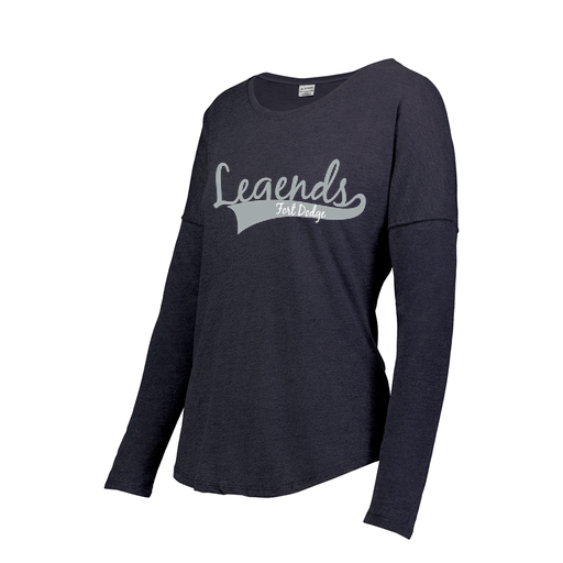 [FTLCUBNV-FAXS-LOGO2] Decker Women's Tri-Blend T-Shirt - Long Sleeve (Female Adult XS, Navy, Logo 2)